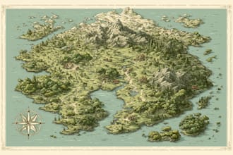 create cartoon vector map like where waldo