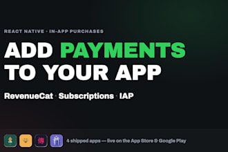 add revenuecat in app purchases and subscriptions to your react native app