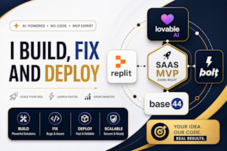 fix lovable ai, build replit, saas mvp, base44, bolt