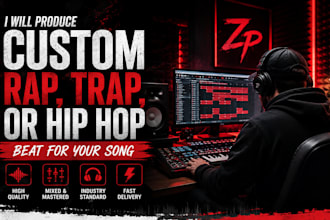produce a custom rap, trap, or hip hop beat for your song