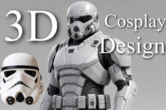 create printable cosplay armor, 3d helmets, halloween costumes, printable stl