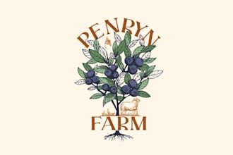 design blueberry farm logo for local farm