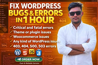 solve wordpress issues, solve error,bugs,wordpress website