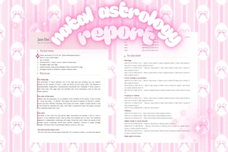 write a personalized natal astrology report