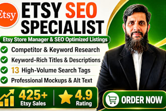 be your etsy store manager to improve etsy rank for etsy SEO listing
