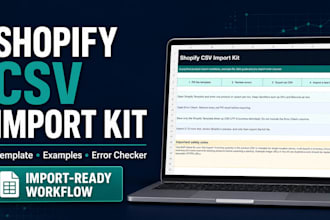 create a shopify CSV import template with an error checker