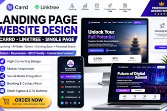 design linktree coaching affiliate event coming soon carrd landing page website