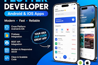build a custom flutter mobile app for android and IOS