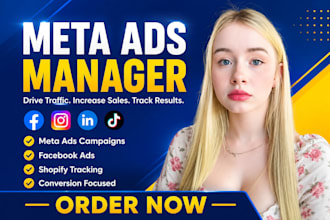 setup, manage facebook ads, instagram ads, meta ads manager and shopify tracking