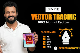 do manual vector tracing , convert image to vector in adobe illustrator