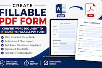 create fillable PDF form convert word document to interactive fillable PDF form