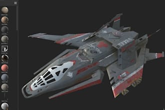 model 3d spaceship, spacecraft, aircraft, starship and scifi vehicle