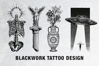 create a realistic blackwork tattoo placement mockup