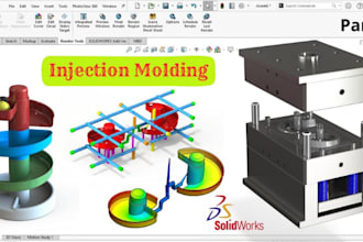 design 3d injection mold and die casting mold in solidworks