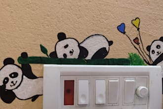 paint custom hand painted cartoon wall art and kids room mural