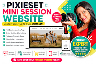 design  pixieset mini session booking website for photographers squarespace site
