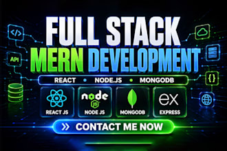 do full stack website development in mern nodejs react js custom deve
