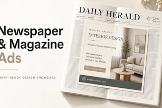 design professional newspaper and magazine ads print ready editorial ads