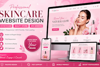 design skincare website esthetician website beauty store spa website