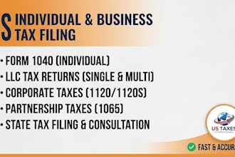 file US individual and business tax returns 1040 1120s llc tax filing