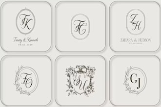 do anniversary, birthday, and memorable initials wedding logo or monogram design