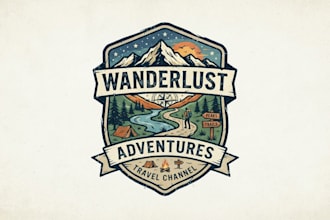 design an adventurous travel channel logo
