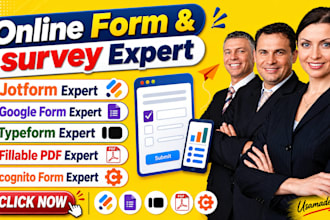 create jotform, google forms or typeform with conditional logic