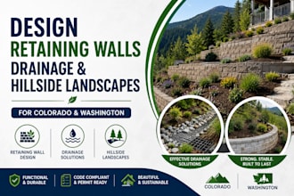 design retaining walls drainage and hillside landscapes for colorado, washington