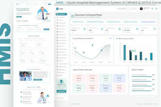 design ksa hospital management system hims UI UX dashboard with nphies mawid