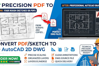 convert PDF or sketch to dwg