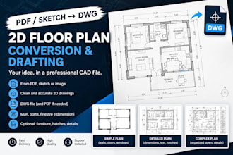 convert PDF or sketch to dwg