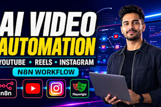 n8n youtube automation ai video autopost reels instagram playwright workflow api