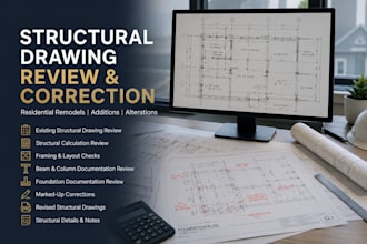 review and fix existing residential structural drawings and calculations