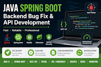 fix java spring boot bugs and backend API issues