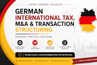 advise on german international tax, m and a and transaction structuring
