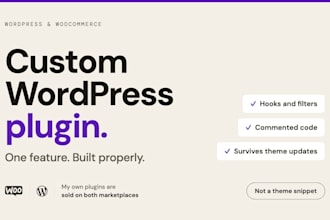 develop a custom wordpress plugin for one feature