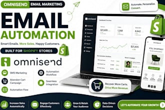 design omnisend email marketing flows, newsletters, and automation for shopify