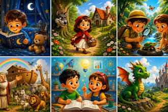 illustrate children book story book bible stories educational and picture book