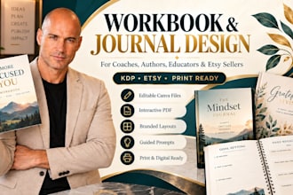 design canva workbooks, journals, planners and KDP interiors