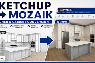 convert your sketchup kitchen design into mozaik
