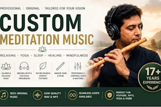 create 25 custom meditation music tracks for commercial use