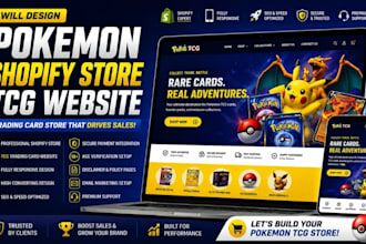 design pokemon shopify store tcg website trading card website pokemon store
