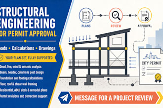 prepare structural load analysis, calculations and city permit plans
