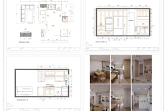 kitchen cabinet shop drawings, elevations and detailed plans