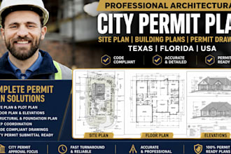 city permit plan architect site plan building plans texas florida permit drawing