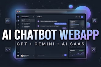 develop ai chatbot webapp, ai saas and ai web app