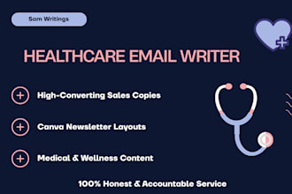 write healthcare sales emails and canva newsletters