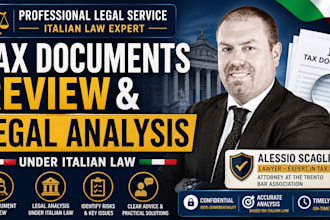 review tax documents and provide legal analysis under italian law