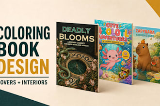 design a custom coloring book cover and interior