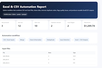 clean, merge, and automate excel and CSV data with python